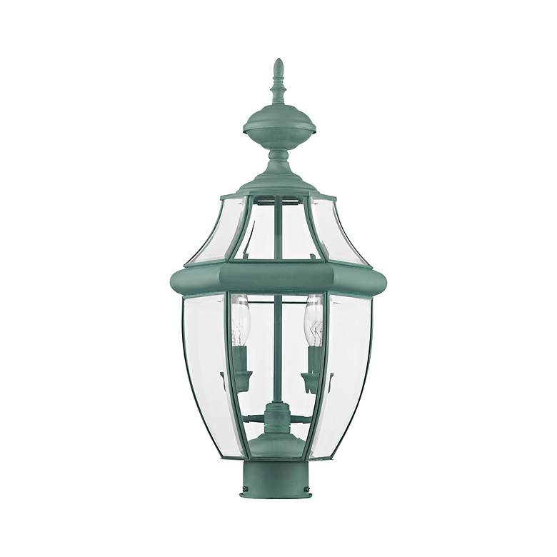 Image 3 Monterey 2 Light Verdigris Outdoor Post Top Lantern more views