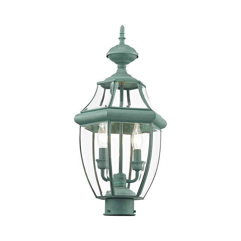 Image 5 Monterey 2 Light Verdigris Outdoor Post Top Lantern more views