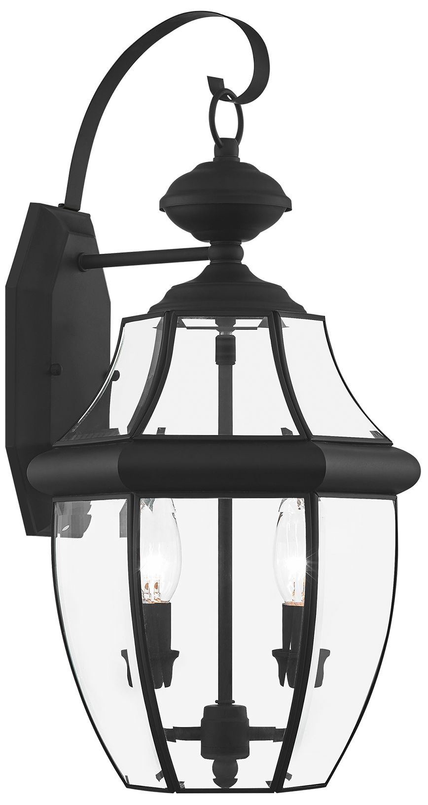 Monterey 20.25in H Black Candelabra Base (E12) Outdoor Wall Light 1K105 Lamps Plus