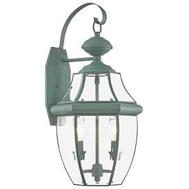 Image1 of Monterey 20.25-in H Verdigris Candelabra Base (E-12) Outdoor Wall Light