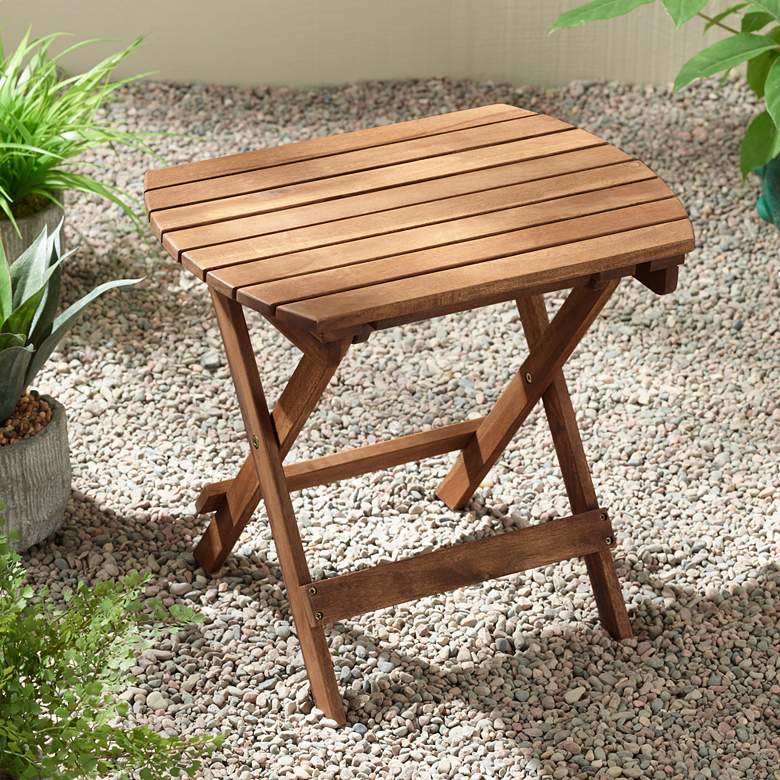 Image 2 Monterey 20 inch Wide Natural Wood Outdoor Side Table