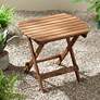 Monterey 20" Wide Natural Wood Outdoor Side Table in scene
