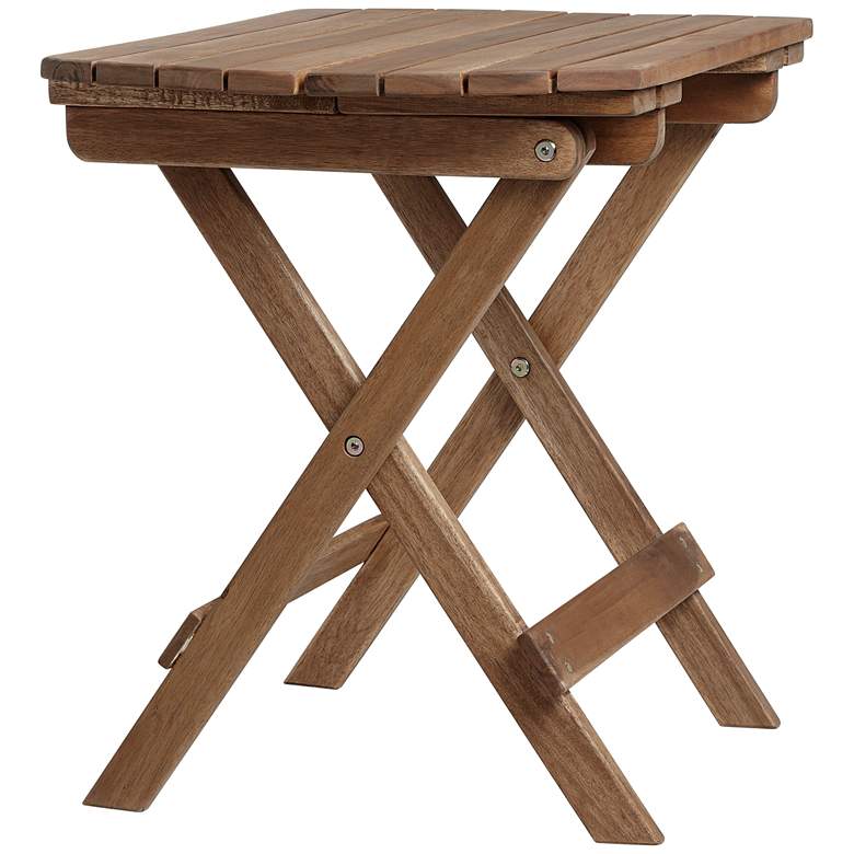 Image 7 Monterey 20" Wide Natural Wood Outdoor Side Table more views
