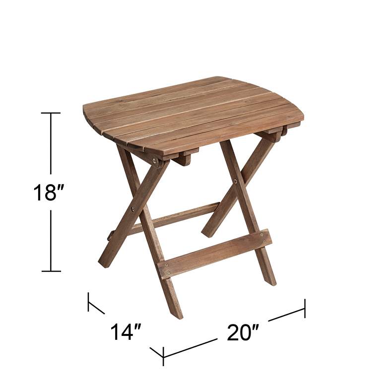 Image 6 Monterey 20 inch Wide Natural Wood Outdoor Side Tables Set of 2 more views