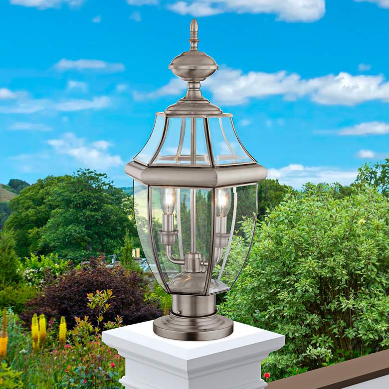 Image 1 Monterey 21 1/2" High Brushed Nickel Outdoor Post Light
