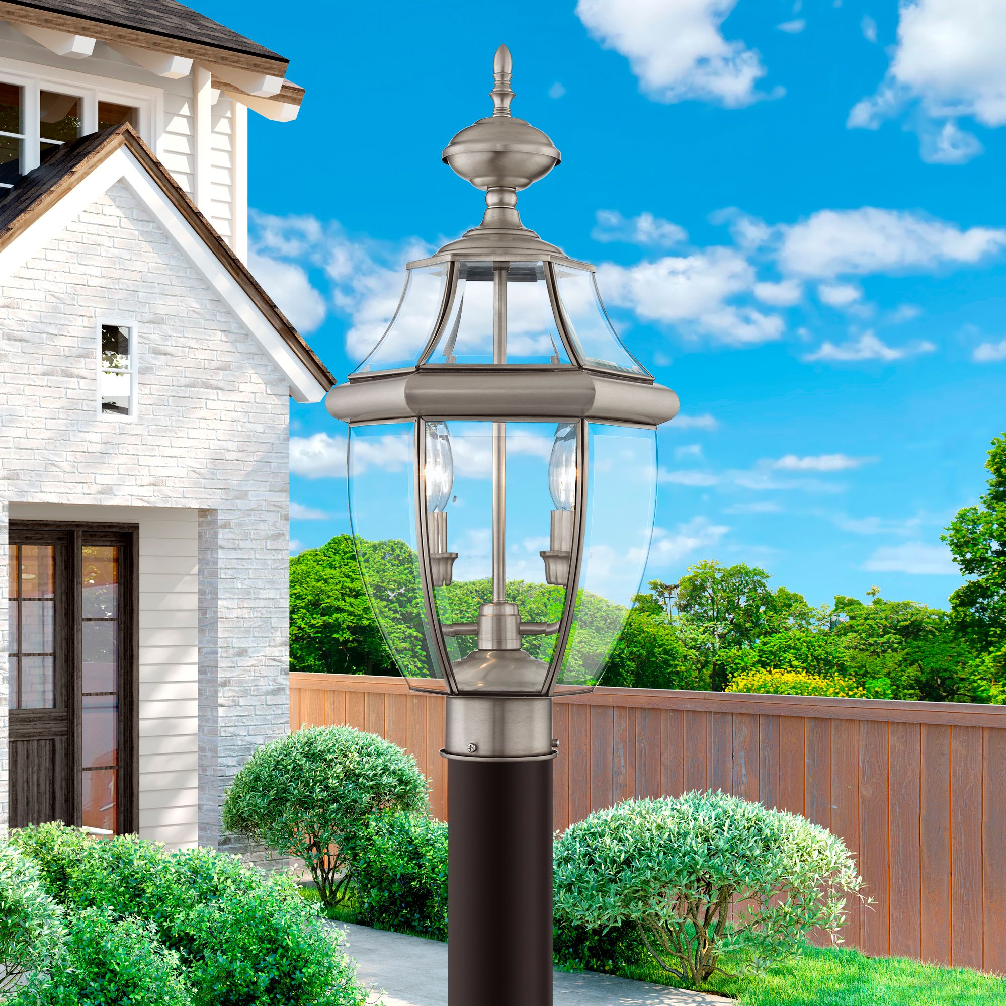 Monterey 21 1/2" High Brushed Nickel Outdoor Post Light