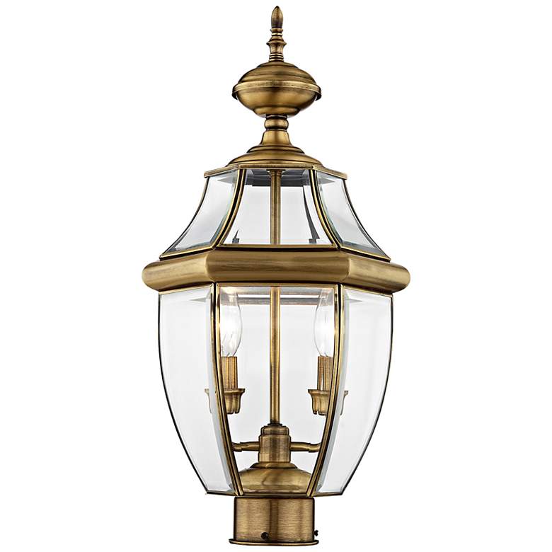 Image 2 Monterey 21 1/2"H Antique Brass 2-Light Outdoor Post Light