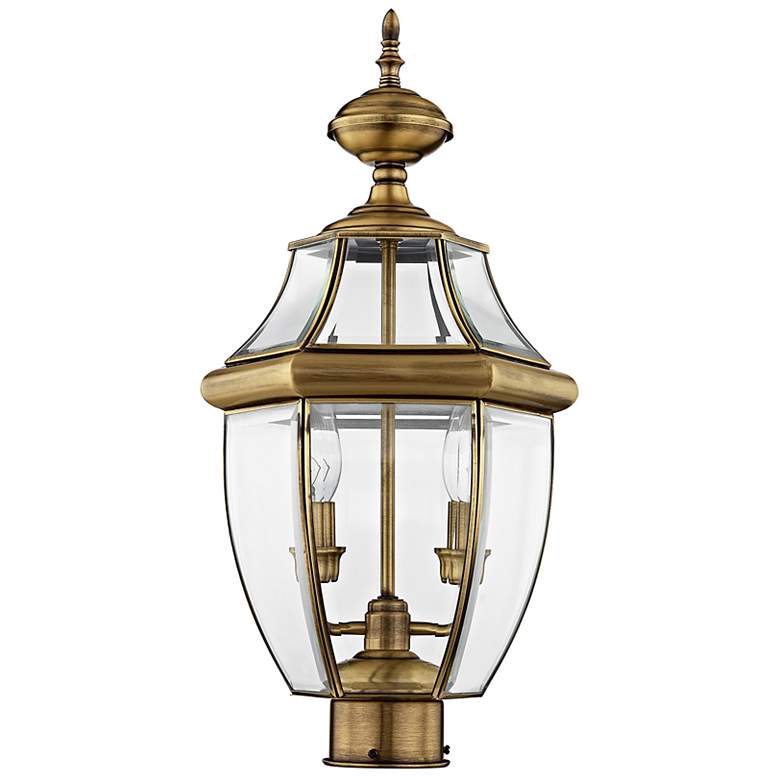 Image 4 Monterey 21 1/2"H Antique Brass 2-Light Outdoor Post Light more views