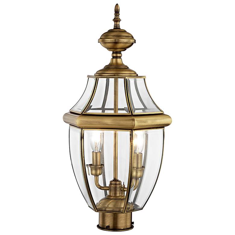 Image 5 Monterey 21 1/2"H Antique Brass 2-Light Outdoor Post Light more views