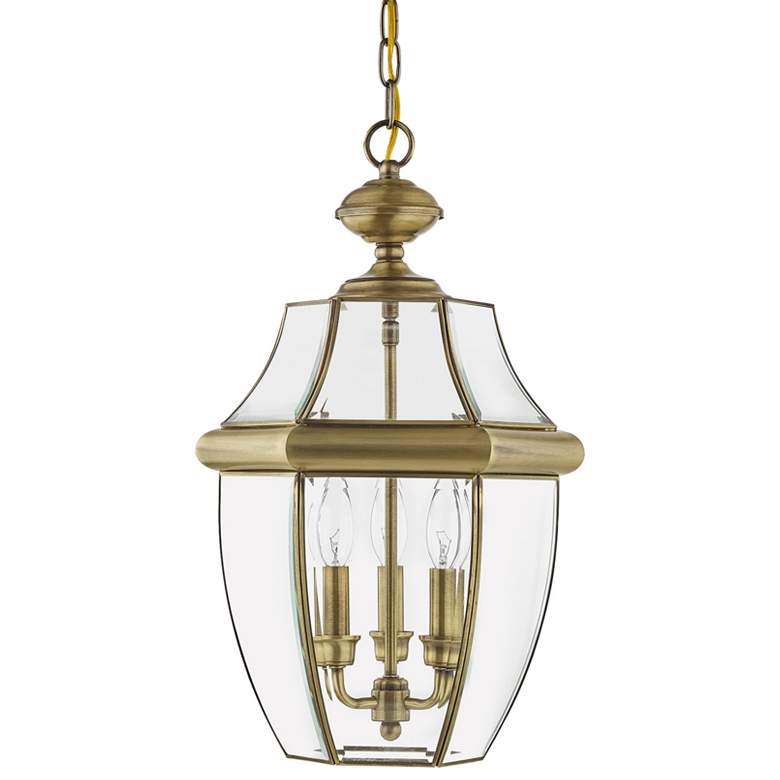 Image 1 Monterey 21-in Antique Brass Outdoor Pendant Light