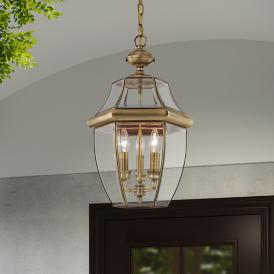 Monterey 21-in Antique Brass Outdoor Pendant Light Monterey 21-in Antique Brass Outdoor Pendant Light