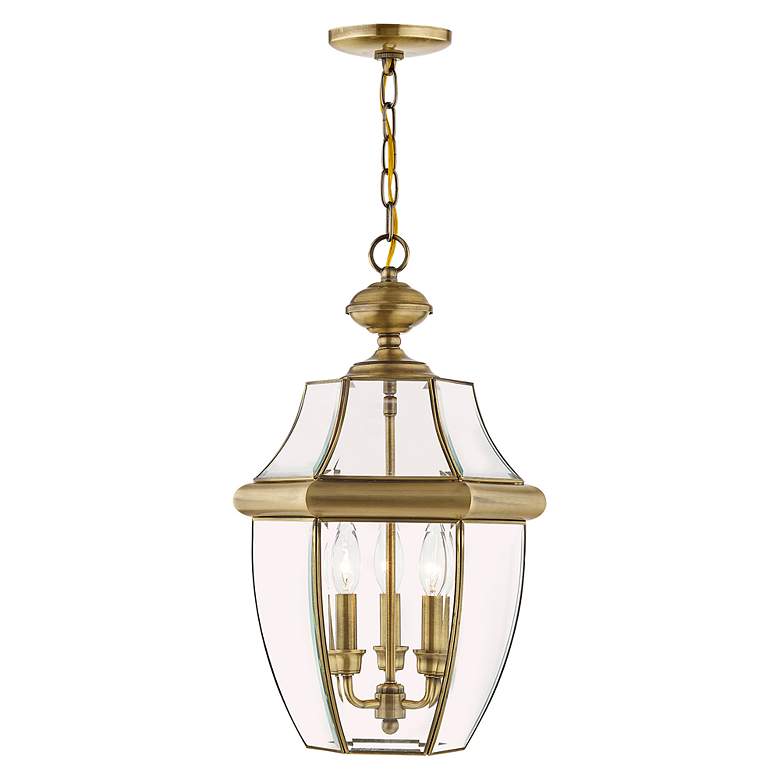 Image 4 Monterey 21-in Antique Brass Outdoor Pendant Light more views