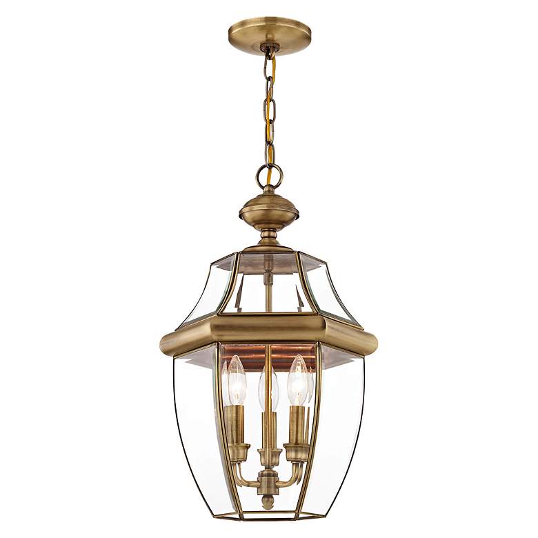 Image 5 Monterey 21-in Antique Brass Outdoor Pendant Light more views