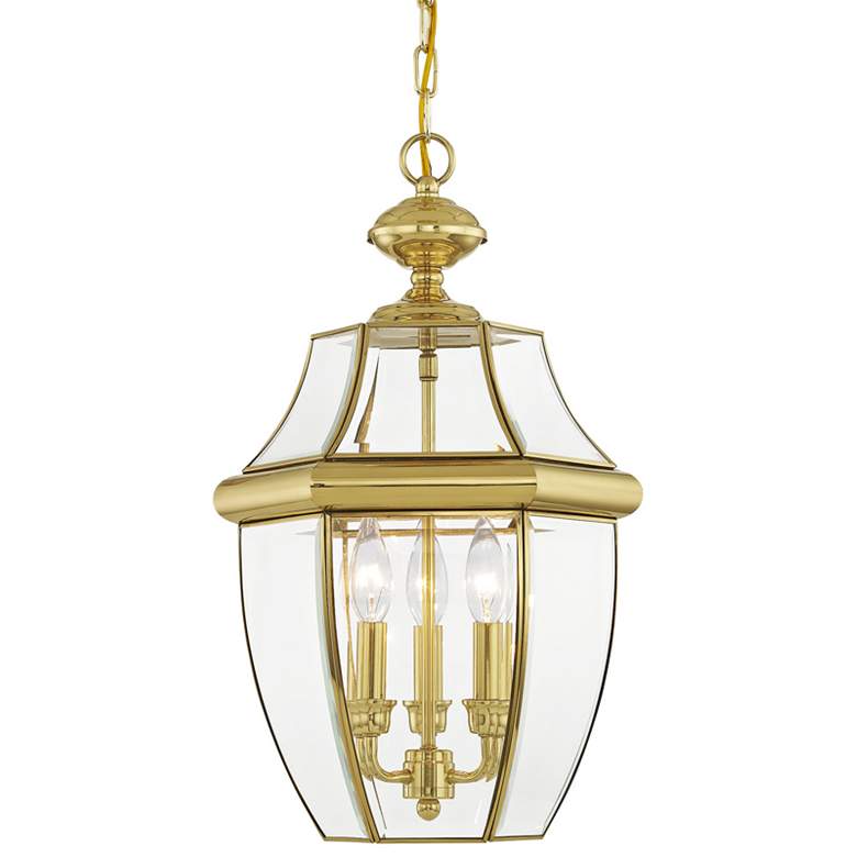 Image 1 Monterey 21-in Polished Brass Outdoor Pendant Light