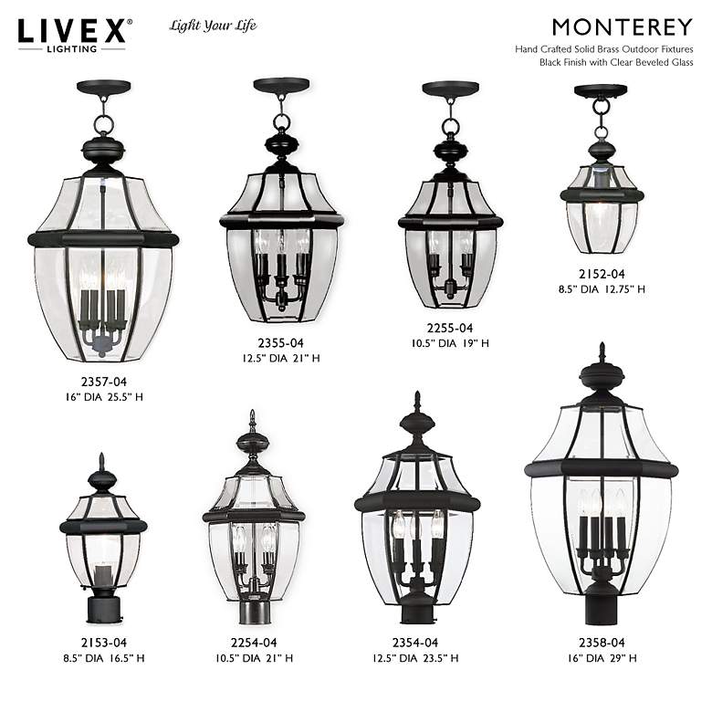 Image 7 Monterey 21" High Black 3-Light Outdoor Hanging Light more views