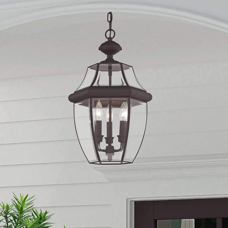 Image 1 Monterey 21" High Bronze 3-Light Outdoor Hanging Light
