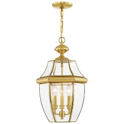 Monterey 21"H Polished Brass 3-Light Outdoor Hanging Light