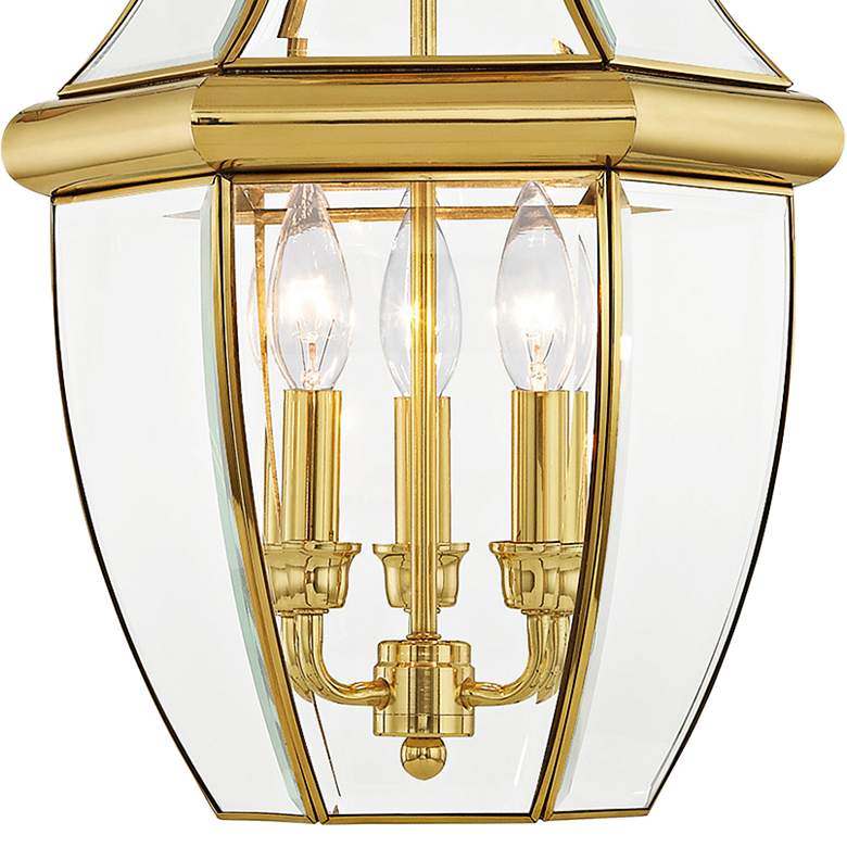 Image 4 Monterey 21"H Polished Brass 3-Light Outdoor Hanging Light more views