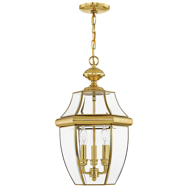 Image 5 Monterey 21"H Polished Brass 3-Light Outdoor Hanging Light more views