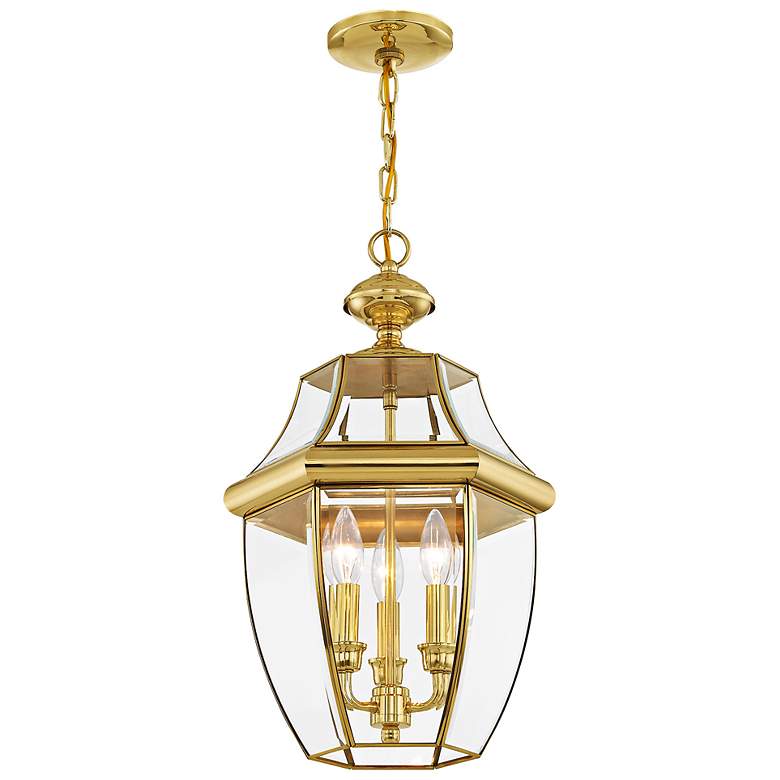 Image 6 Monterey 21"H Polished Brass 3-Light Outdoor Hanging Light more views