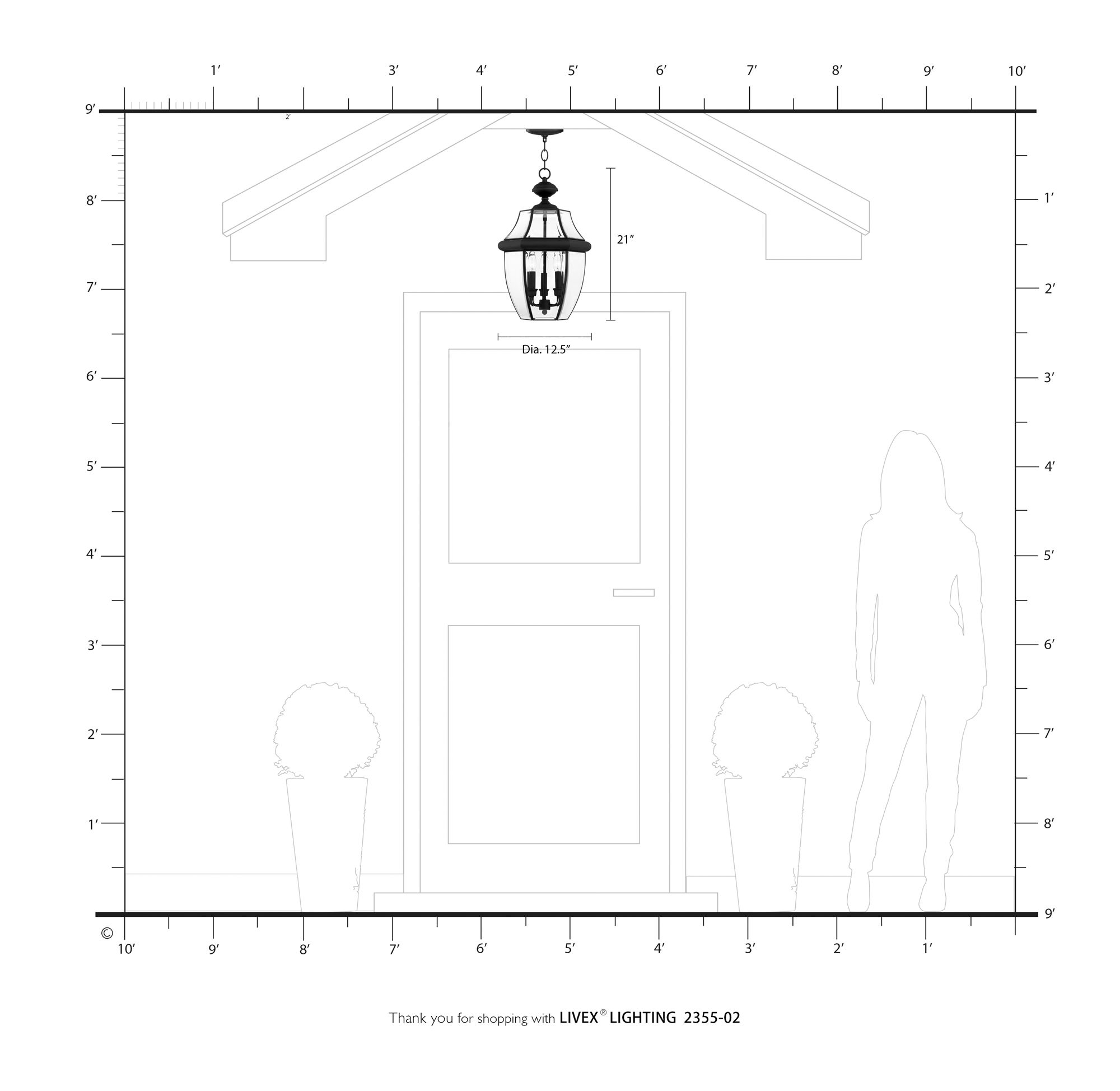 Monterey 21"H Polished Brass 3-Light Outdoor Hanging Light in scene