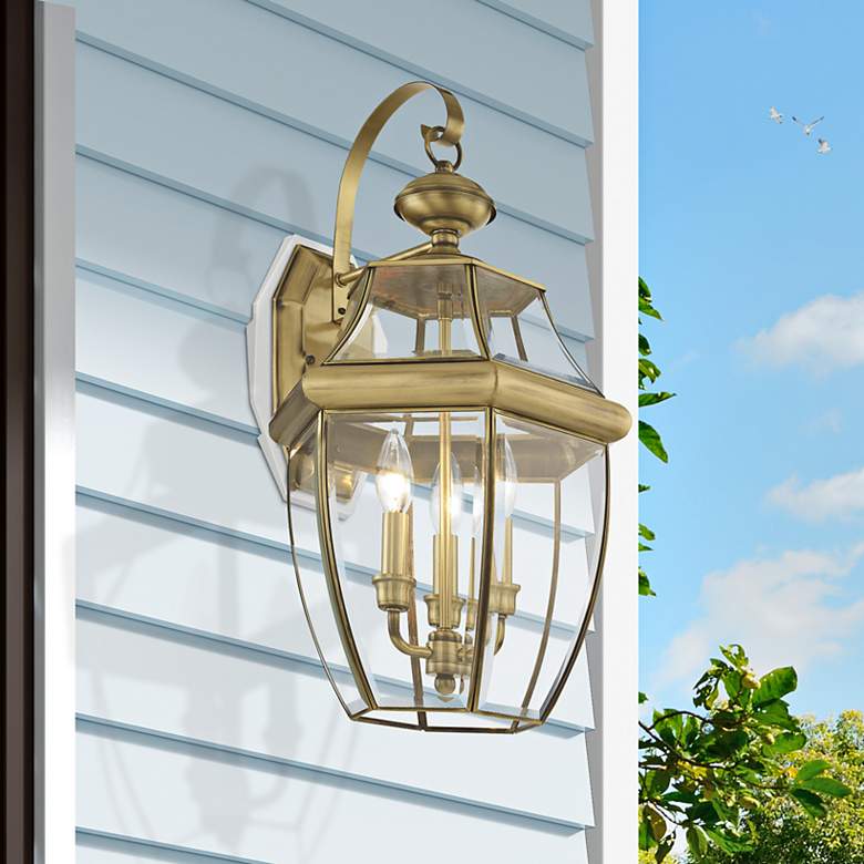 Image 2 Monterey 22 1/2" High Antique Brass Outdoor Wall Light