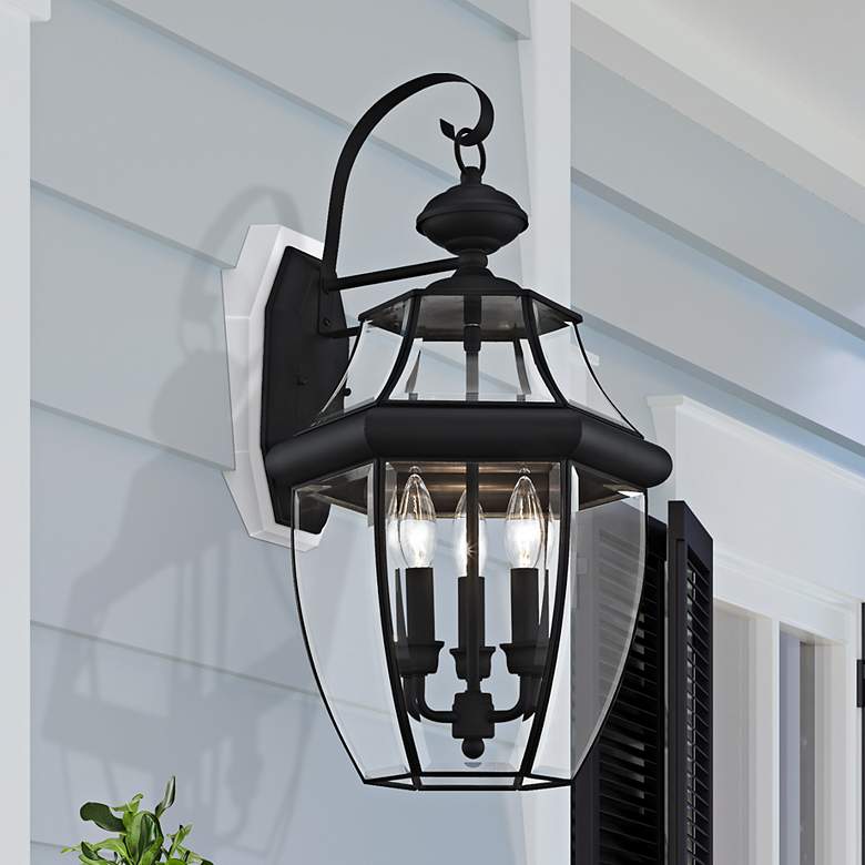Image 2 Monterey 22 1/2" High Black 3-Light Outdoor Wall Lantern