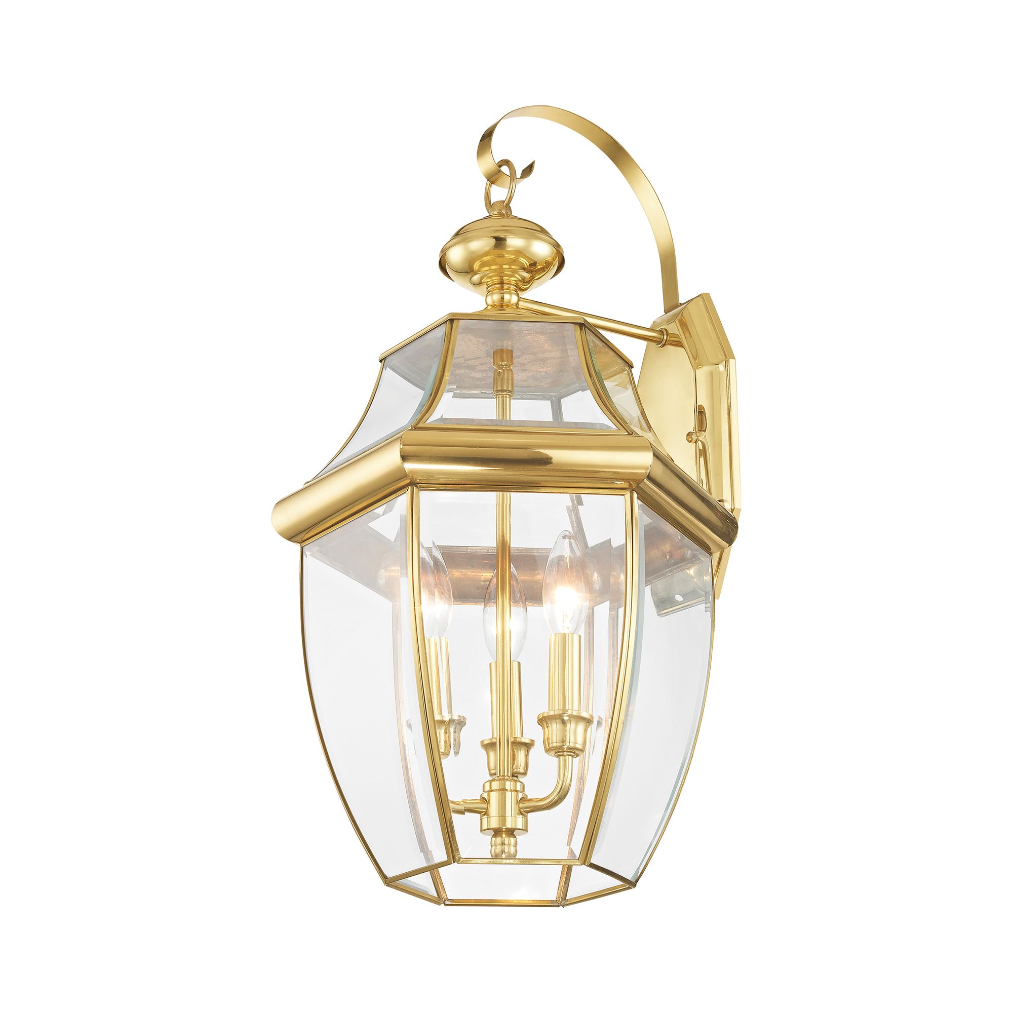 Monterey 22 1/2" High Polished Brass Outdoor Wall Light