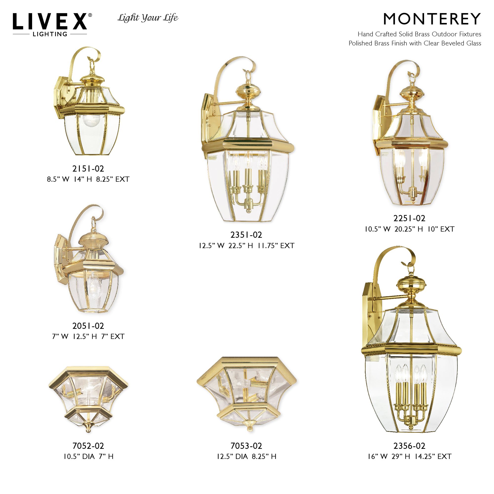Monterey 22 1/2" High Polished Brass Outdoor Wall Light