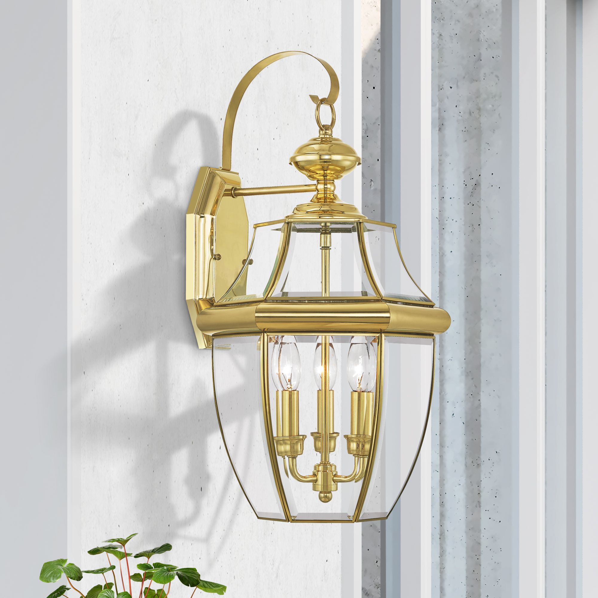 Monterey 22 1/2" High Polished Brass Outdoor Wall Light