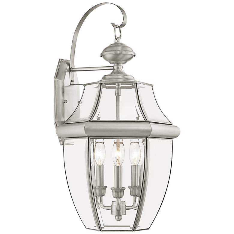 Image 2 Monterey 22 1/2"H Brushed Nickel 3-Light Outdoor Wall Light