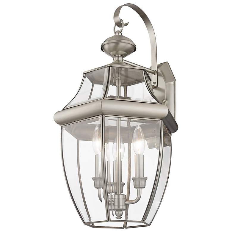 Image 5 Monterey 22 1/2"H Brushed Nickel 3-Light Outdoor Wall Light more views