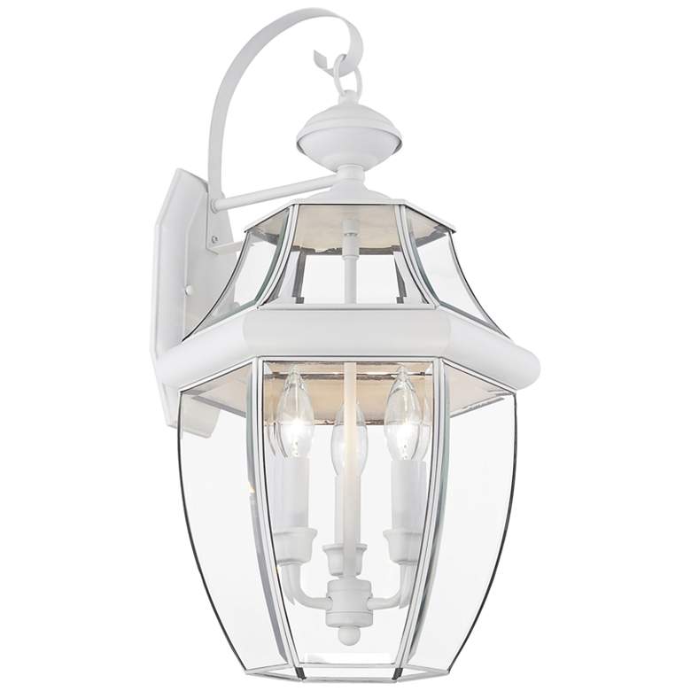 Image 1 Monterey 22 1/2 inchH White Downward Lantern Outdoor Wall Light