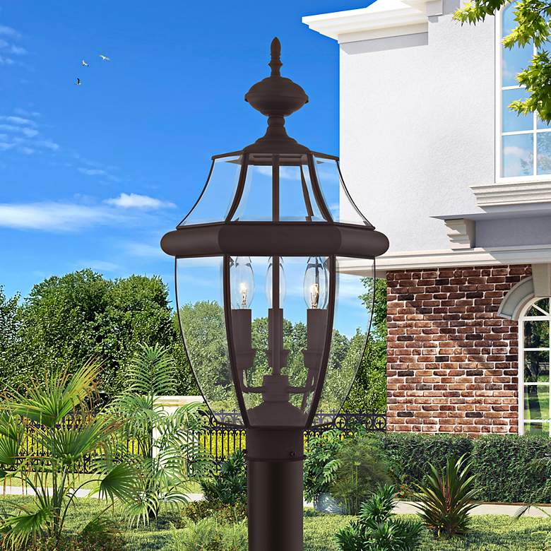 Image 1 Monterey 23 1/2" High Bronze 3-Light Outdoor Post Light