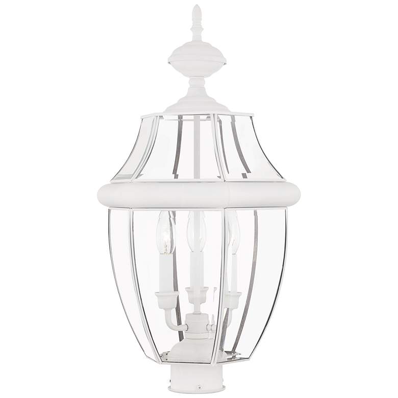 Image 1 Monterey 23 1/2 inch High White Lantern Outdoor Post Light