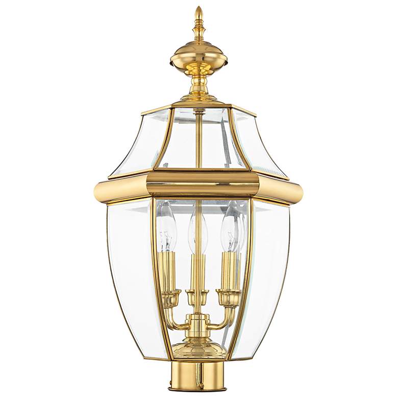 Image 5 Monterey 23 1/2"H Polished Brass 3-Light Outdoor Post Light more views