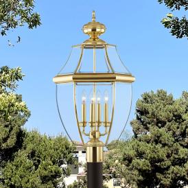 Monterey 29" High Polished Brass 4-Light Outdoor Post Light Monterey 29" High Polished Brass 4-Light Outdoor Post Light