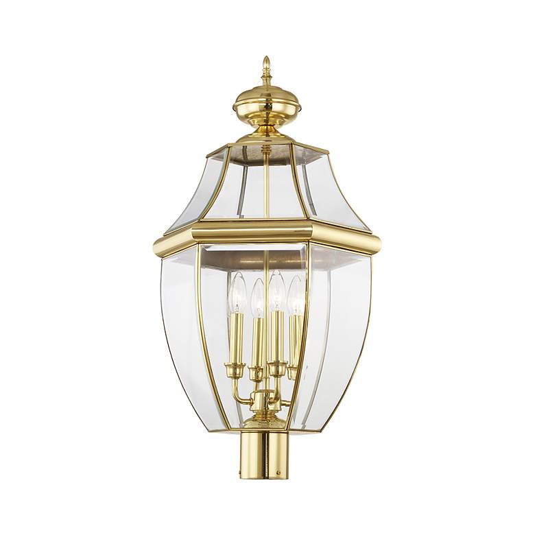Image 4 Monterey 29" High Polished Brass 4-Light Outdoor Post Light more views