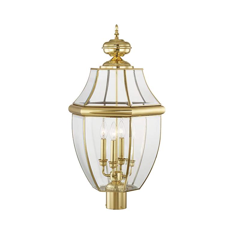 Image 5 Monterey 29" High Polished Brass 4-Light Outdoor Post Light more views