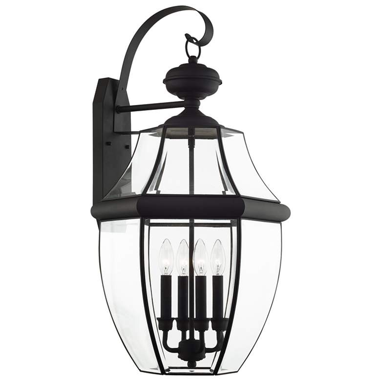 Image 1 Monterey 30-in H Black Candelabra Base (E-12) Outdoor Wall Light
