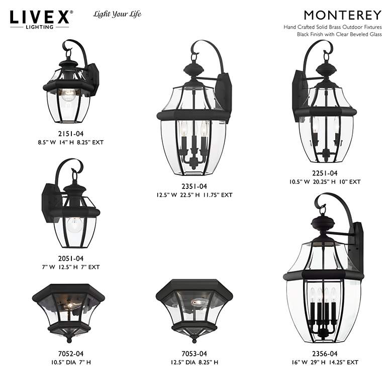 Image 7 Monterey 30-in H Black Candelabra Base (E-12) Outdoor Wall Light more views