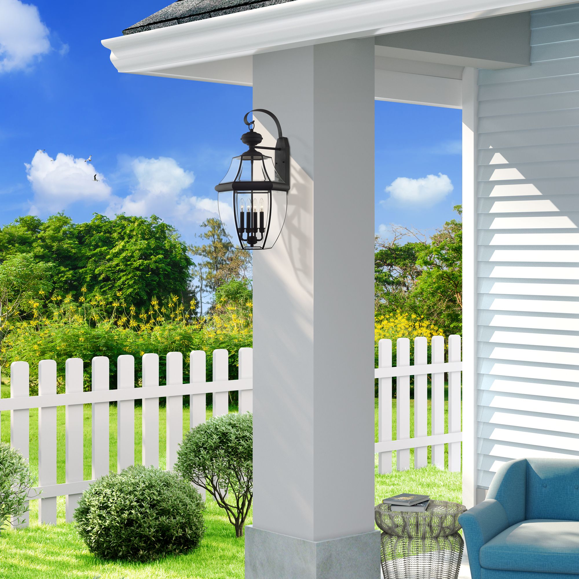 Monterey 30-in H Black Candelabra Base (E-12) Outdoor Wall Light