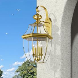 Monterey 30" High Polished Brass 4-Light Outdoor Wall Light Monterey 30" High Polished Brass 4-Light Outdoor Wall Light