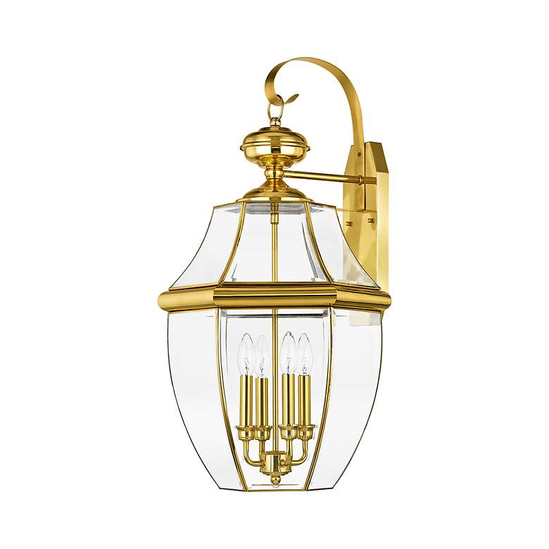 Image 4 Monterey 30" High Polished Brass 4-Light Outdoor Wall Light more views