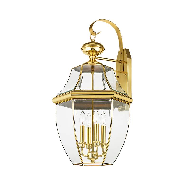 Image 5 Monterey 30" High Polished Brass 4-Light Outdoor Wall Light more views