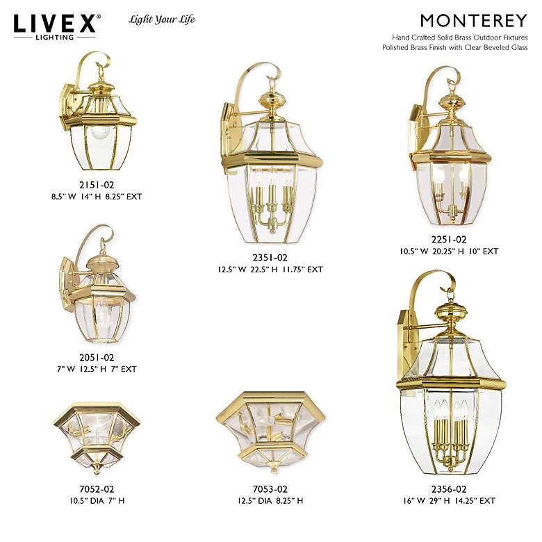 Image 6 Monterey 30" High Polished Brass 4-Light Outdoor Wall Light more views