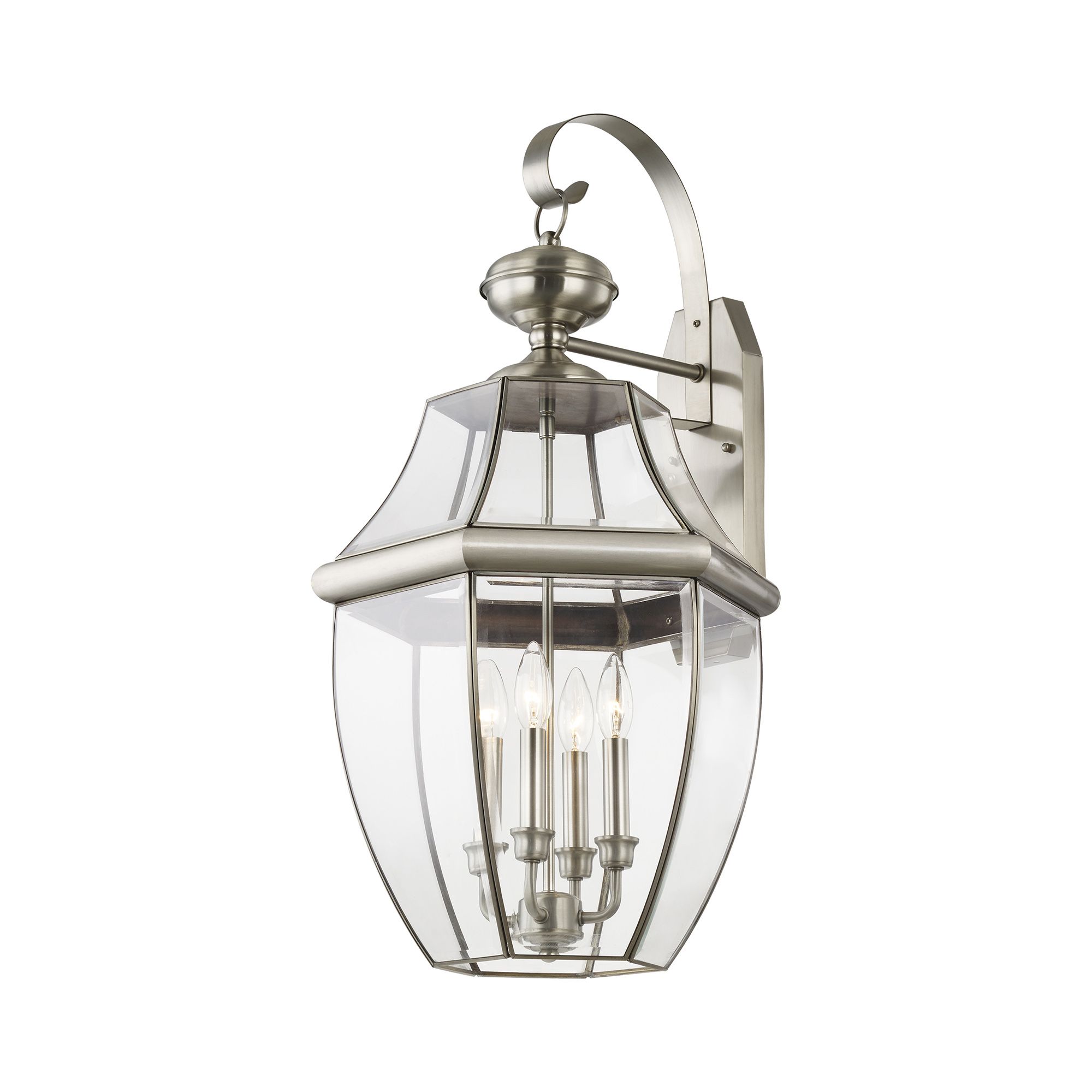 Image 6 Monterey 4 Light Brushed Nickel Outdoor Wall Lantern more views
