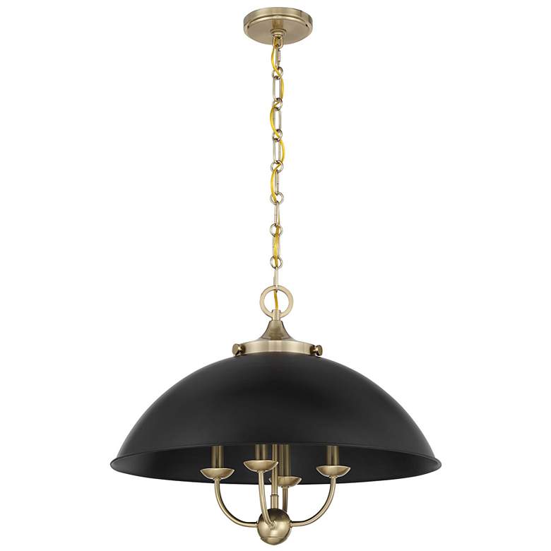 Image 2 Monterey 4-Light Pendant in Matte Black and Warm Brass more views