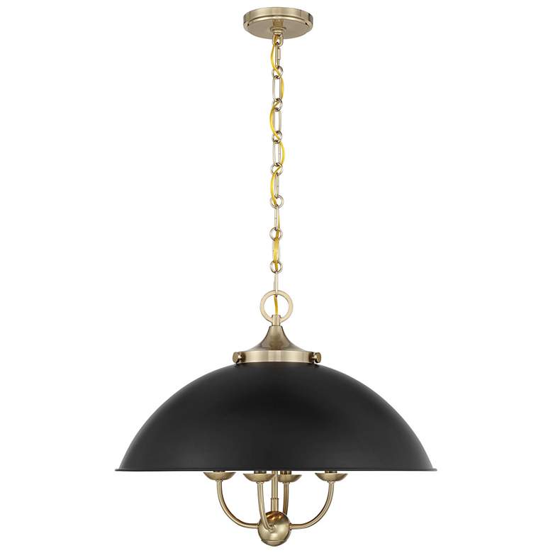 Image 3 Monterey 4-Light Pendant in Matte Black and Warm Brass more views