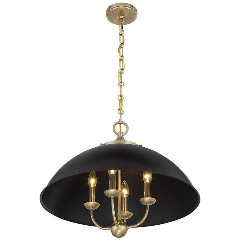 Image 4 Monterey 4-Light Pendant in Matte Black and Warm Brass more views